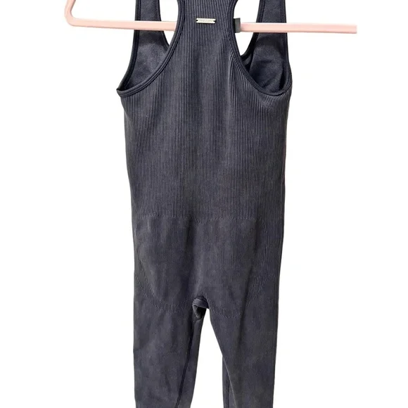 Savage X Fenty Womens Medium Black Ribbed Racerback Activewear Jumpsuit - Picture 5 of 10